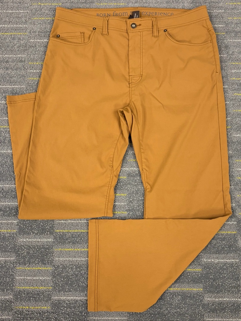prAna Brion Pants Men 38x30 Light Brown Slim Fit Stretch Hiking Outdoor Gorpcore